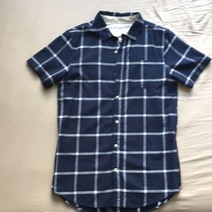Short Sleeve Flannel Shirt w/ Side Zip Detail